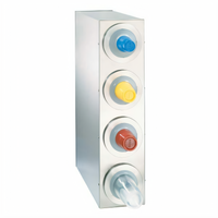 Dispense-Rite BFL-R-4SS Countertop Stainless Steel Cup Dispensing Cabinet with 4 BFL-2 Dispensers
