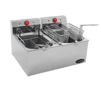 RedHots Countertop Double-Tank Electric Fryer with Dual 15-Lb. Fry Pots, 208/240V