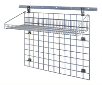 Quantum Store Grid Standard-Duty Wall-Mounted Starter Kit with 40-Inch Wall Track, 36 x 30 Grid Panel, and 36 x 18 Shelf