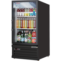 Everest EMGR8B 1-Section Reach-In Glass Door Merchandiser Refrigerator, 8 Cu. Ft., Black
