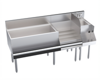 Krowne Royal Series Underbar Ice Bin/Cocktail Station with 10-Circuit Cold Plate, Blender Station and Raised Liquor Display, 66 Inch W x 24 Inch D, 110 lb Ice Capacity