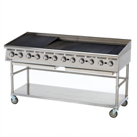 Ultra-Max 72-Inch Radiant Natural Gas Charbroiler, 12 Manual Controls, 240,000 BTU