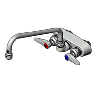 T&S Brass B-1107 Back-Mounted Workboard Faucet with 10-Inch Swing Nozzle