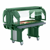 Cambro Versa Food Bar™ 6-Foot Non-Electrical Mobile Cold Food Buffet, 5-Pan Capacity, Kentucky Green