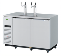 Turbo Air Super Deluxe Two-Door Beer Dispenser with Self-Cleaning Condenser, 2 Half-Barrel Keg Capacity