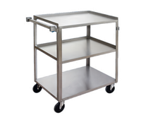Channel Manufacturing 3-Shelf Stainless Steel Utility/Bussing Cart with 5-Inch Swivel Casters, 27.5 x 16 x 34 Inches