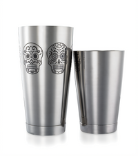 Barfly Skull 2-Piece Stainless Steel Cocktail Shaker/Tin Set, 28 oz & 18 oz