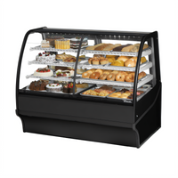True Full-Service Dual Zone Dry/Refrigerated Display Merchandiser, 59-1/4-Inch Wide, Curved Glass, Stainless Steel