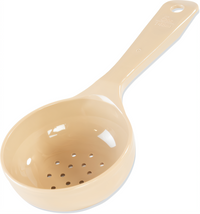 Carlisle Measure Miser® 5 oz Perforated Short-Handle Portion Control Serving Spoon, Beige