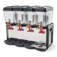 Cofrimell CD4J110 4-Bowl Juice Dispenser with 3-Gallon Removable Polycarbonate Bowls, 110V