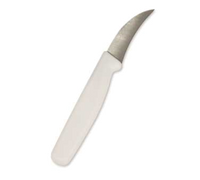 Crestware 2.75 Inch Bird's Beak Peeling Knife with White Polypropylene Handle