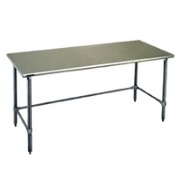 Spec-Master 84-Inch x 48-Inch Stainless Steel Work Table with Open Base and Adjustable Bullet Feet