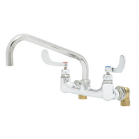 T&S Brass Big-Flo Wall Mount Mixing Faucet with 12-Inch Swing Nozzle, 8-Inch Adjustable Centers