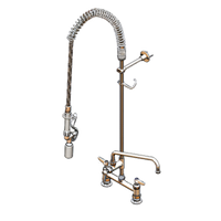 EasyInstall 8-Inch Adjustable Deck Mount Pre-Rinse Unit with 12-Inch Swing Spout and 0.65 GPM Spray Valve