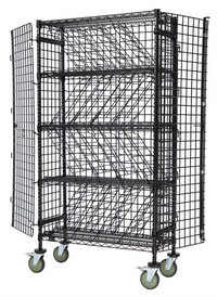 Mobile Security Wine Bulk Storage Rack with Black Epoxy Antimicrobial Finish