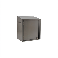 Wall-Mounted Stainless Steel Chemical Storage Cabinet with Sloped Top, 24 x 15 x 28 Inches