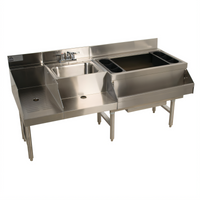 Advance Tabco Underbar Basics™ Uni-Serv Stainless Steel Speed Bar with Right-Side Ice Bin and Dump Sink, 60-Inch