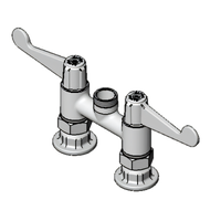 equip 4-Inch Centers Deck Mount Swivel Base Faucet with Ceramic Cartridge, Wrist Handles, Less Nozzle