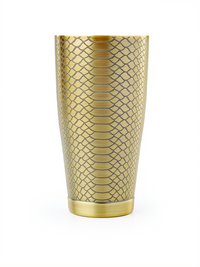 Venym 28 oz Antique Bronze Snakeskin Stainless Steel Cocktail Shaker with Capped Bottom