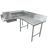 Corner Soiled Dish Table with 20 x 20 x 5 Pre-Rinse Sink, Right-to-Left