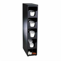 Dispense-Rite 4-Section Black Polystyrene Lid & Straw Organizer Tower