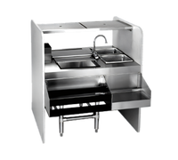 Spec-Bar CS42-32L Underbar Cocktail Station with 2 Sinks and Ice Bin