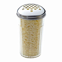12 oz. Clear SAN Plastic Cheese Shaker with Stainless Steel Extra-Large Hole Top