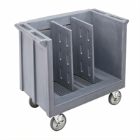 Cambro Adjustable Tray and Dish Cart with Vinyl Cover, Granite Gray, 500 lb Capacity