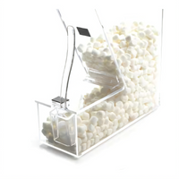 Cal-Mil Classic Clear Stackable Plastic Topping Bin with Holster and Magnetic Lid