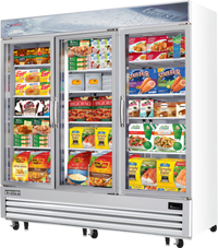 Everest EMGF69 Three-Section 69 cu. ft. Glass Door Merchandiser Freezer