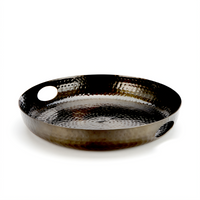 American Metalcraft 16-Inch Round Hammered Aluminum Beverage Tray