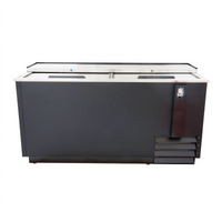 Black Diamond 65-Inch Flat Top Commercial Bottle Cooler with Locking Sliding Lids, 19.1 Cu. Ft.