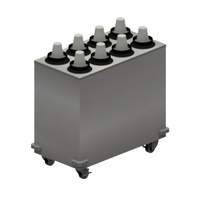 BK Resources Mobile Cup Dispenser Cart with 8 Dispensers