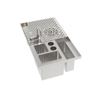 MoveWell Stainless Steel Bar Tool Caddy Modular Insert with 10-Inch Water Line