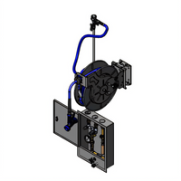 T&S Brass Wall-Mount Open Stainless Steel Retractable Hose Reel Control Unit with 1/2