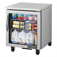 True 27-Inch 1-Section Undercounter Framed Glass Door Refrigerator