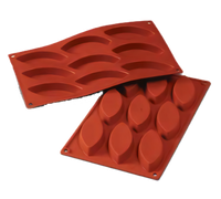 Silikomart SF039 Boat-Shaped Silicone Baking Mold, 9-Cavity