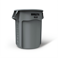 Rubbermaid Commercial BRUTE 55-Gallon Round Trash Container, Gray, Without Lid