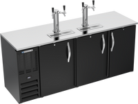Beverage-Air DDN78HC-B Shallow Depth Direct Draw Beer Dispenser, 78-Inch Wide, 3 Doors, 4 Keg Capacity