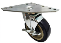 Sapphire Manufacturing Universal Convection Oven Triangular Plate Swivel Caster Set, 5-Inch Polyurethane Wheels, Locking, 500 lb. Capacity