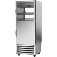 Beverage-Air RID18HC-HGS One-Section Pass-Thru Refrigerator with Half-Solid Half-Glass Doors, Bottom-Mount, 18.38 Cu. Ft.