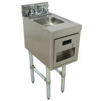 Advance Tabco Special Value Underbar Basics 12-Inch Freestanding Hand Sink with Soap and Towel Dispensers