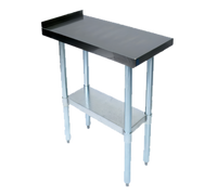 John Boos Stallion 24 Inch x 30 Inch 18-Gauge 430 Stainless Steel Filler Table with 1-1/2 Inch Backsplash and Adjustable Undershelf