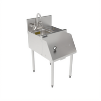 Top Shelf TSF Series 18-Inch Freestanding Underbar Blender Station with Sink and Glass Rinser