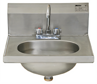 Eagle Group Wall-Mounted 304 Stainless Steel Hand Sink with Deck-Mount Gooseneck Faucet