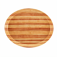 Cambro Camtray Oval Fiberglass Serving Tray, 22 x 26-3/4 Inch, Light Butcher Block
