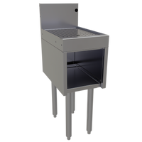 Glastender 12-Inch Underbar Drainboard Half Cabinet, Open Front, No Door, Stainless Steel