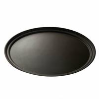 Cambro Camtread Oval Non-Skid Fiberglass Serving Tray, 22 x 26-7/8 Inches, Tavern Tan