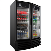 Beverage-Air Marketeer 2-Door Reach-In Refrigerated Glass Door Merchandiser, 16.77 Cu. Ft., Black