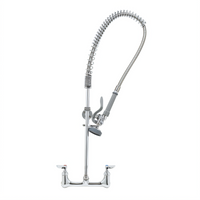 T&S Brass EasyInstall Wall-Mount Pre-Rinse Unit, 8-Inch Centers, 44-Inch Hose, Low Lead
